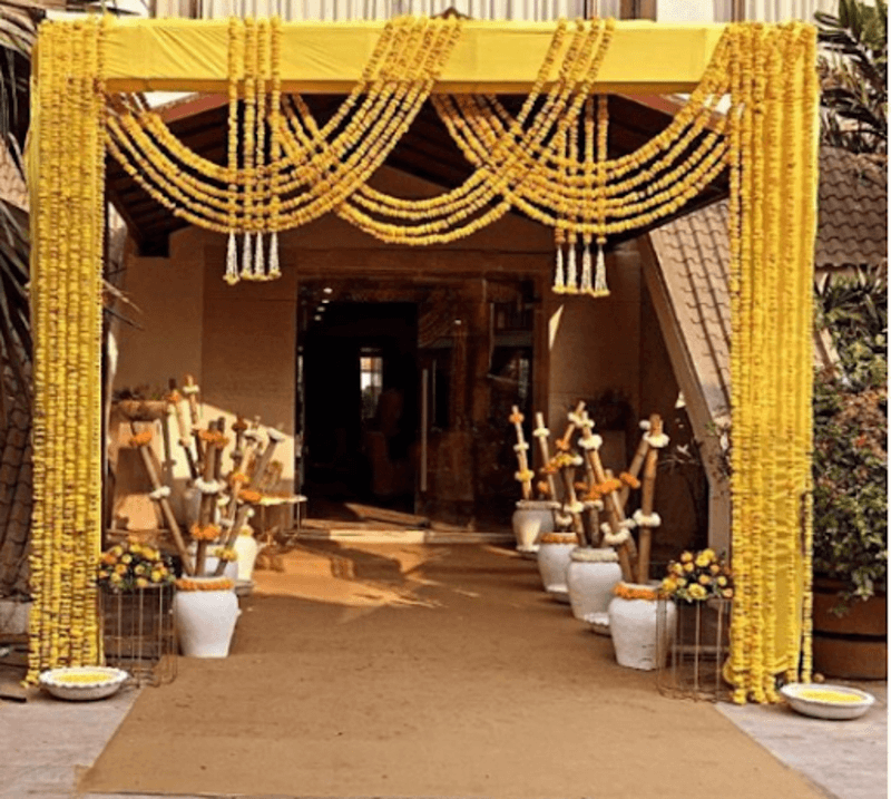 Floral Haldi Mehendi Entrance Gate 2