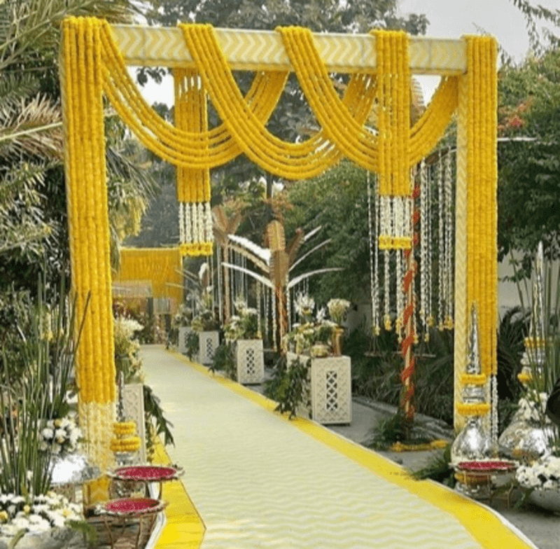 Floral Haldi Mehendi Entrance Gate 3
